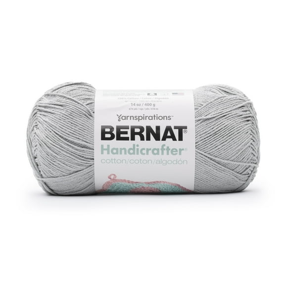 Bernat® Handicrafter Cotton™ #4 Worsted (Medium) Cotton Yarn, Soft Gray 14oz/400g 674 Yards