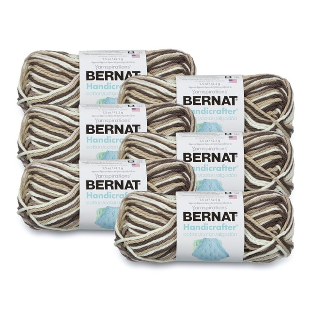 Bernat® Handicrafter® Ombre 4 Medium Cotton Yarn, Chocolate Ombre 1