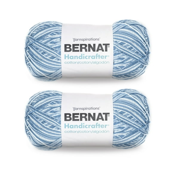 Bernat® Handicrafter® Ombre #4 Medium Cotton Yarn, Faded Denim 12oz/340g, 573 Yards (2 Pack)