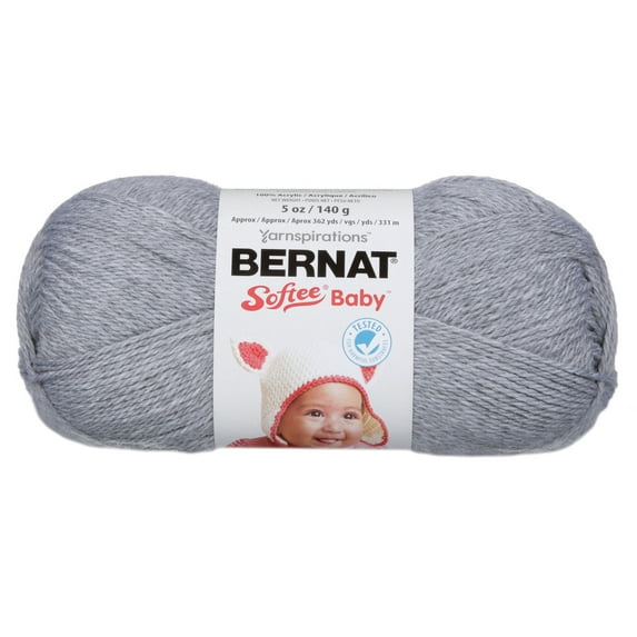 Bernat Light Acrylic Gray Yarn, 362 yd