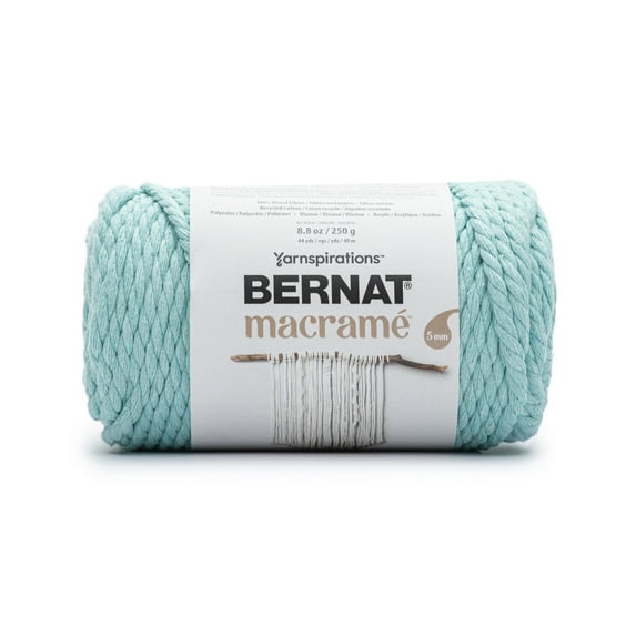 Bernat Macrame Yarn - 3 Pack of 250g/8.8oz - Cotton - #6 Super Bulky - Knitting/Crochet, Duck Egg