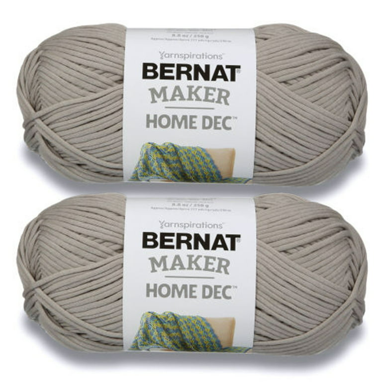 Bernat Maker Home Dec Clay Yarn - 2 Pack of 250g/8.8oz - Cotton - 5 Bulky -  317 Yards - Knitting/Crochet