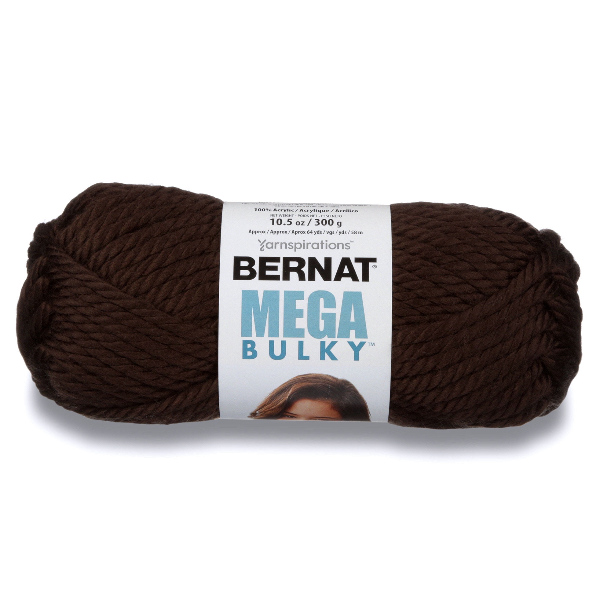 BERNAT MEGA BULKY YARN, 5 COLORS AVAILABLE, 1 Skein 64 YDS, 10.5 oz 100%  Acrylic