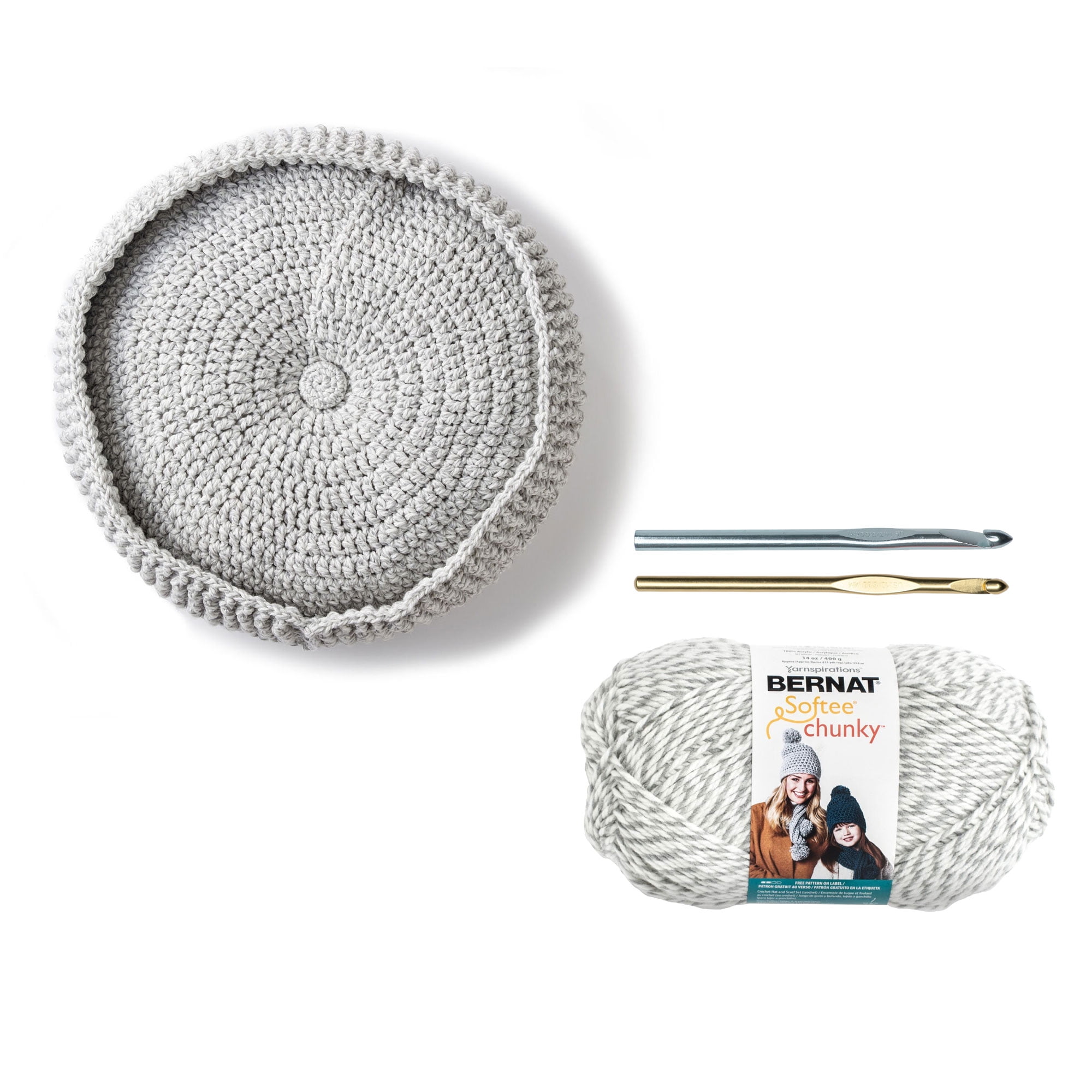 Bernat Pet Bed Crochet Kit Gray White 5 Pieces Walmart
