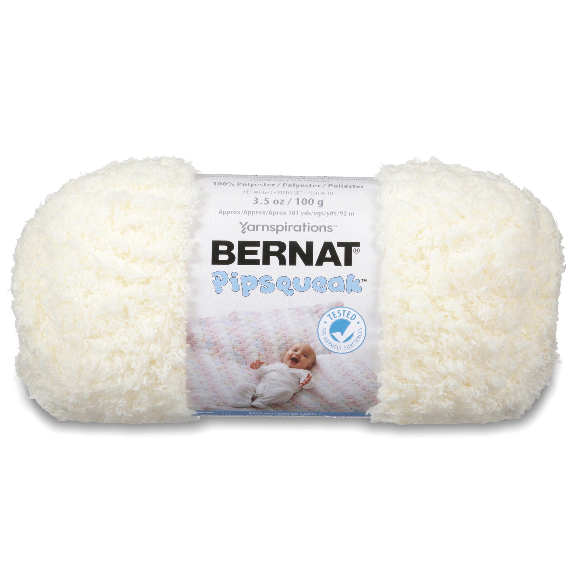 Bernat Pipsqueak 5 Bulky Polyester Yarn Vanilla 3.5oz 100g 101 Yards Walmart
