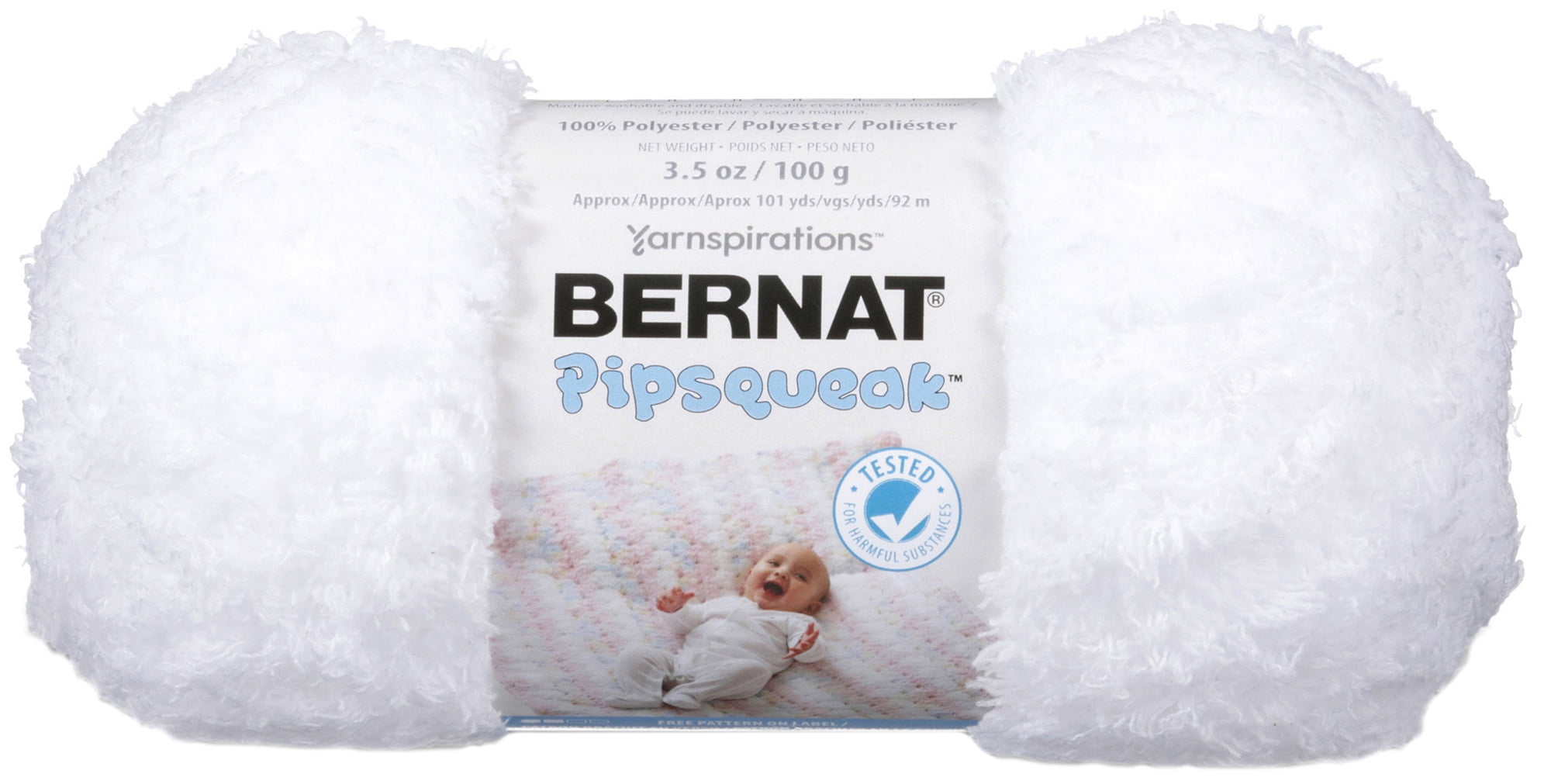 Bernat Pipsqueak Yarn-Whitey White, 1 Pack of 3 Skein