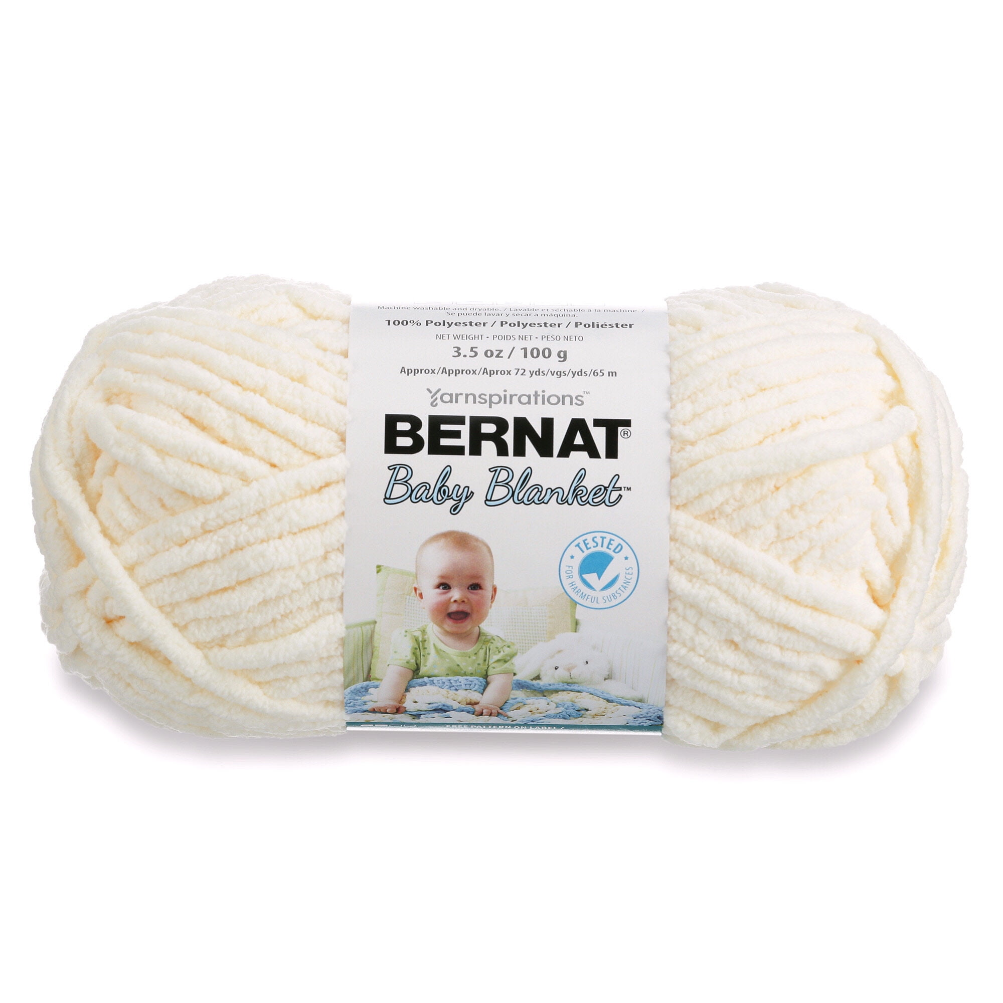 Bernat Polyester Baby Blanket Yarn (100 g/3.5 oz), Vanilla