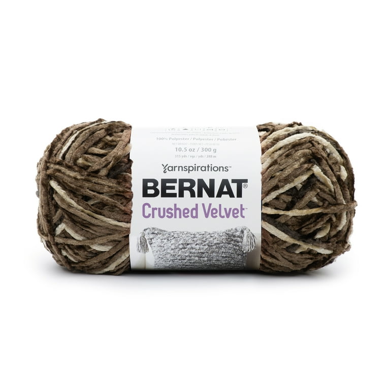 Bernat Home Decor Fabric Bulky Blanket Polyester Crushed Velvet Yarn 300 g 10.5 oz Coffee Walmart