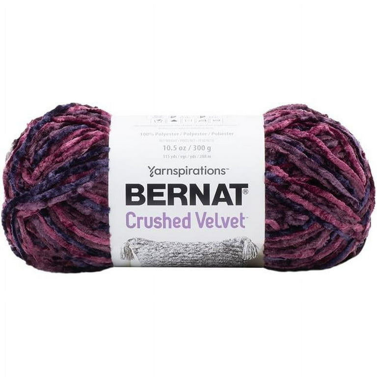 Bernat Crushed Velvet #5 Bulky Polyester Yarn, Burgundy 10.5oz/300g, 315 Yards (4 Pack), Size: Bulky (5)