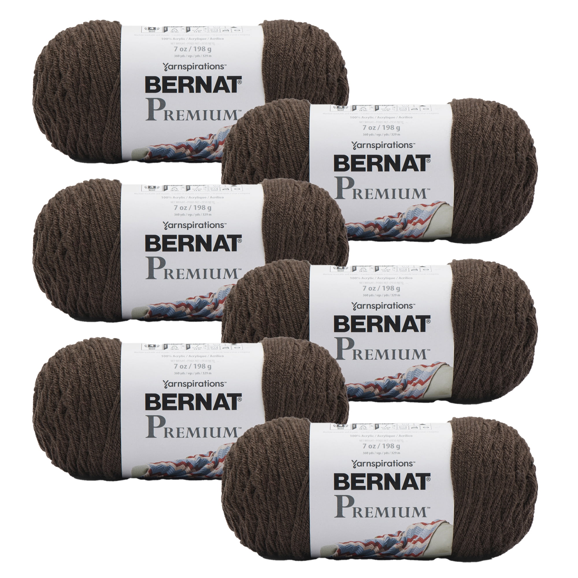 Bernat Super Value True Gray Yarn 3 Pack Of 198g/7oz Acrylic 4