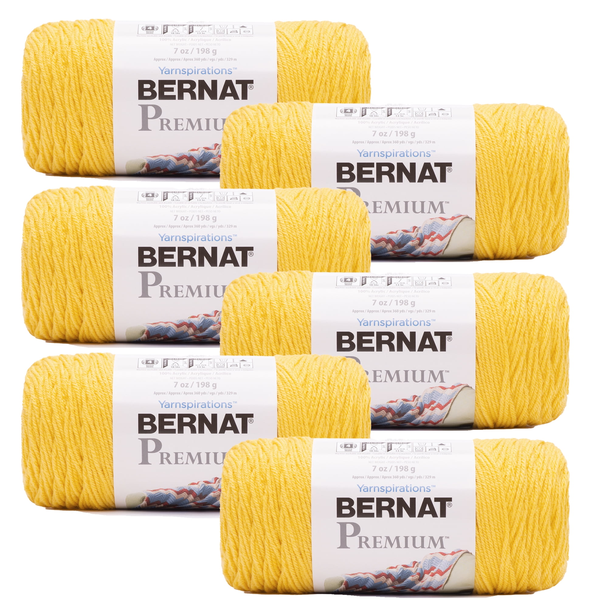Bernat® Premium™ 4 Medium Acrylic Yarn, Goldenrod 7oz/198g, 360 Yards