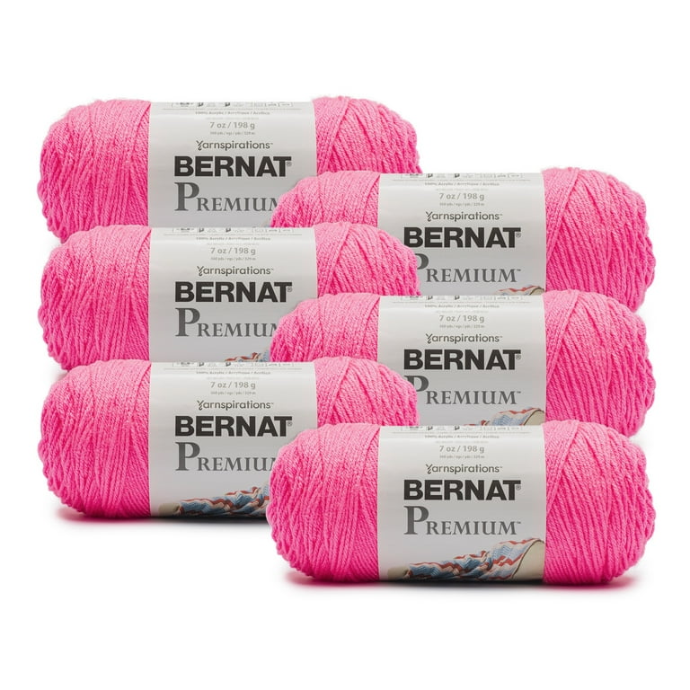 Bernat Premium 4 Medium Acrylic Yarn Pretty In Pink 7oz 198g 360Yd 6 Pk Walmart