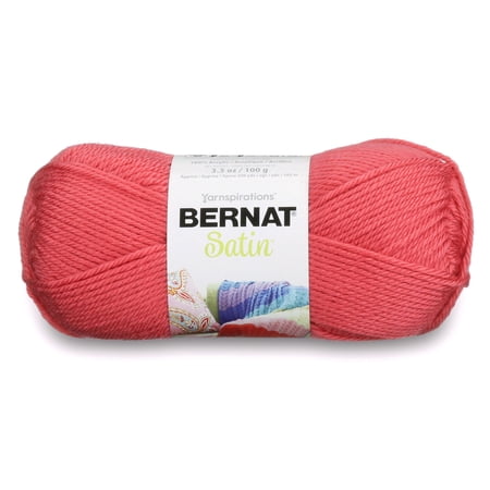 Bernat® Satin™ #4 Medium Acrylic Yarn, Soft Red 3.5oz/100g, 200 Yards