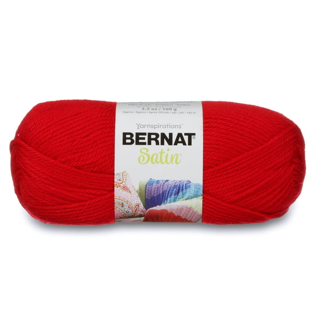 Bernat Satin Yarn (100G/3.5Oz), Crimson