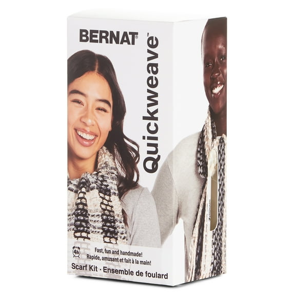 Bernat Scarf Weaving Kit-Gray Tartan