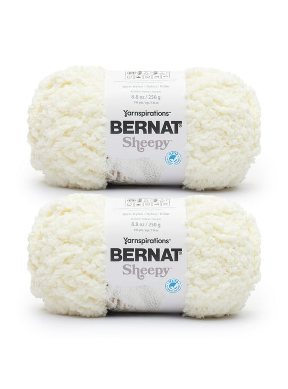 Bernat® Sheepy™ #6 Super Bulky Nylon Yarn, Cotton Tail 8.8oz/250g, 149 Yards (2 Pack)