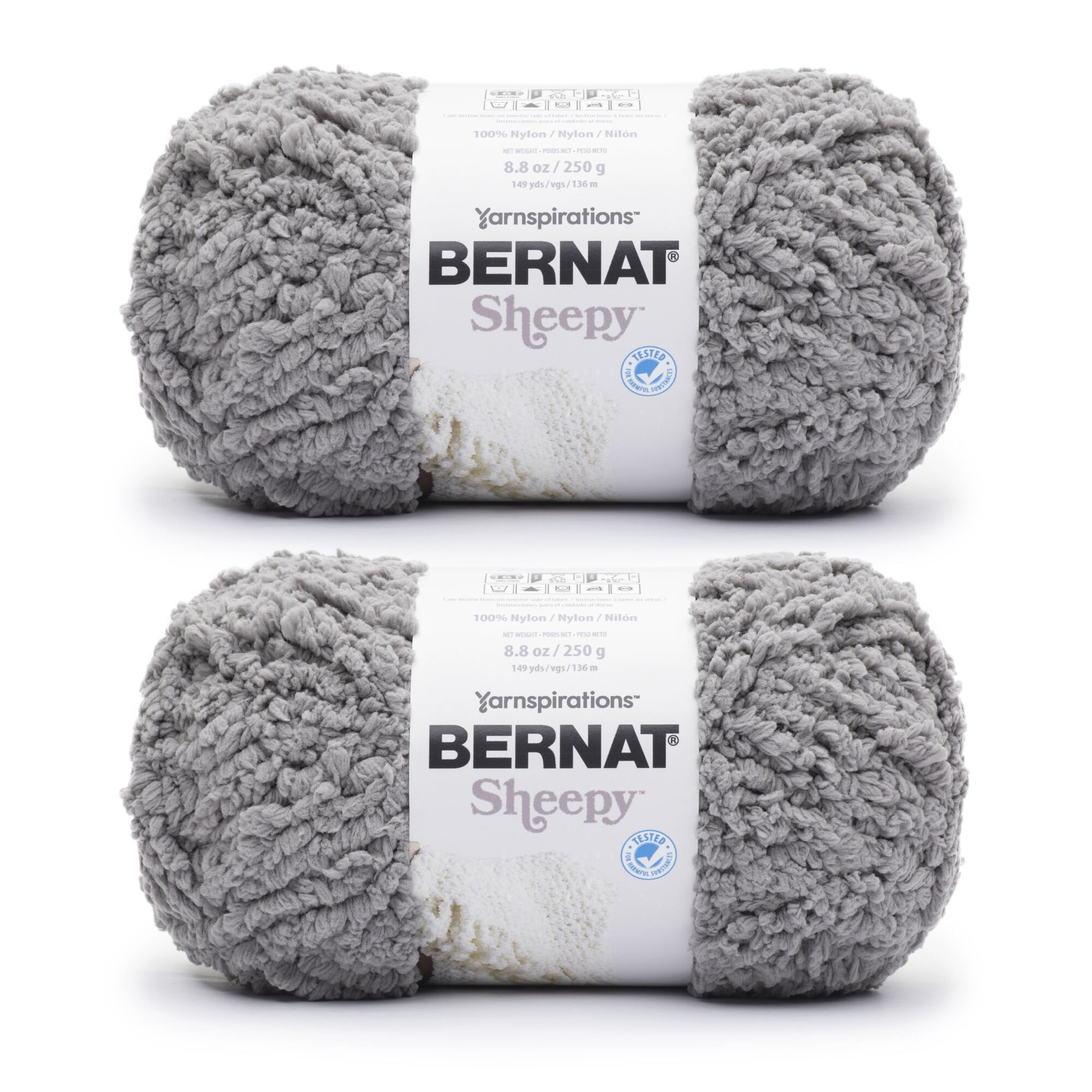 Bernat® Sheepy™ 6 Super Bulky Nylon Yarn, Vapor Gray 8.8oz/250g, 149