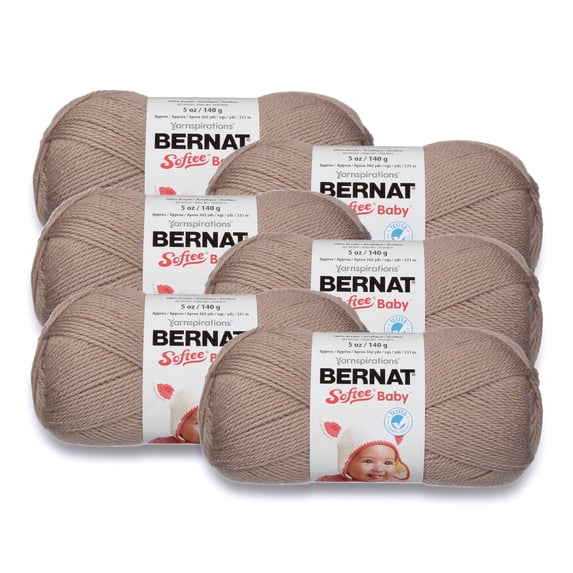 Bernat® Softee® Baby™ #3 Light Acrylic Yarn, Little Mouse 5oz/140g, 362 Yards (6 Pack)