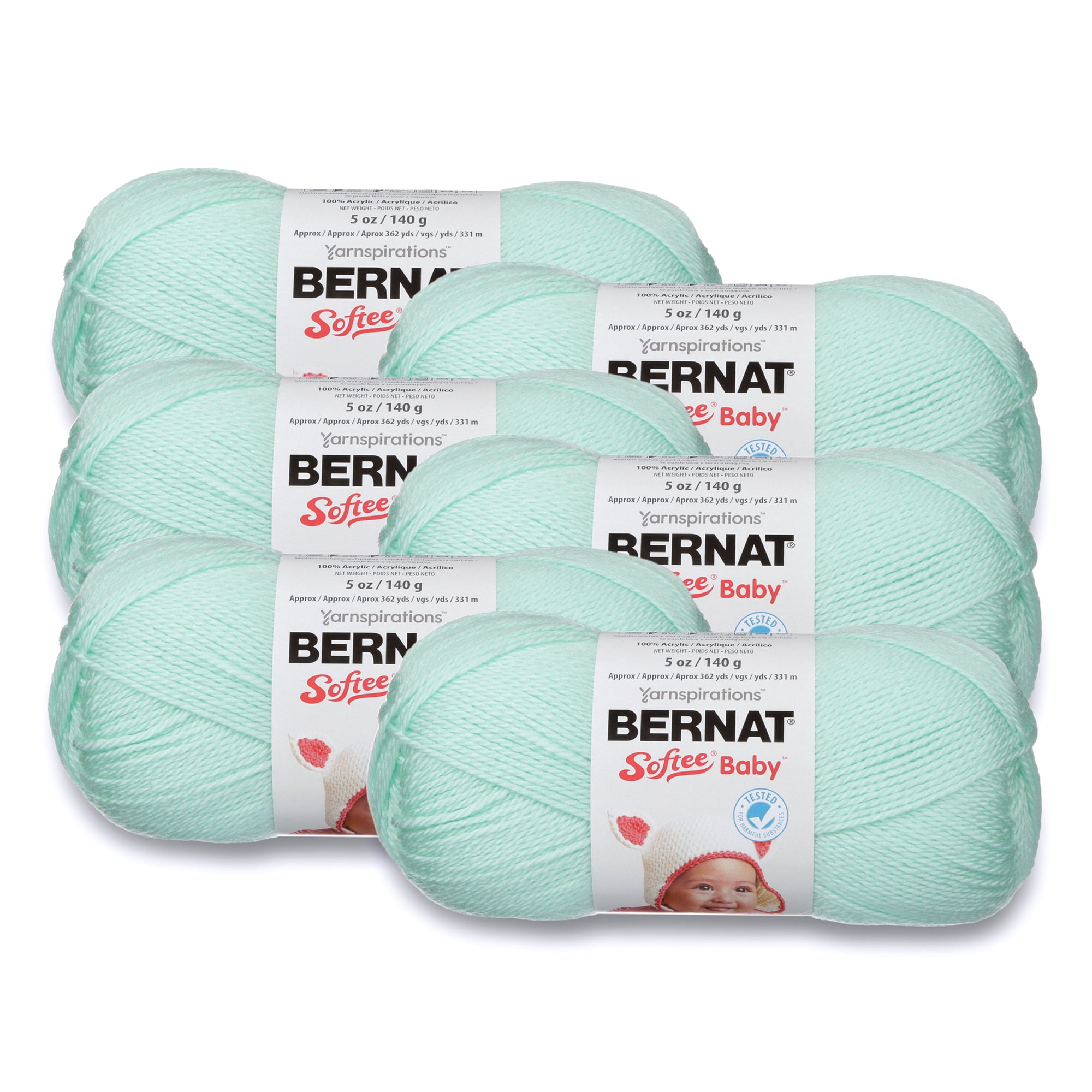 Bernat® Softee® Baby™ 3 Light Acrylic Yarn, Mint 5oz/140g, 362 Yards