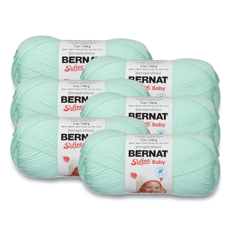 Bernat Softee Baby 3 Light Acrylic Yarn Mint 5oz 140g 362 Yards 6 Pack Walmart