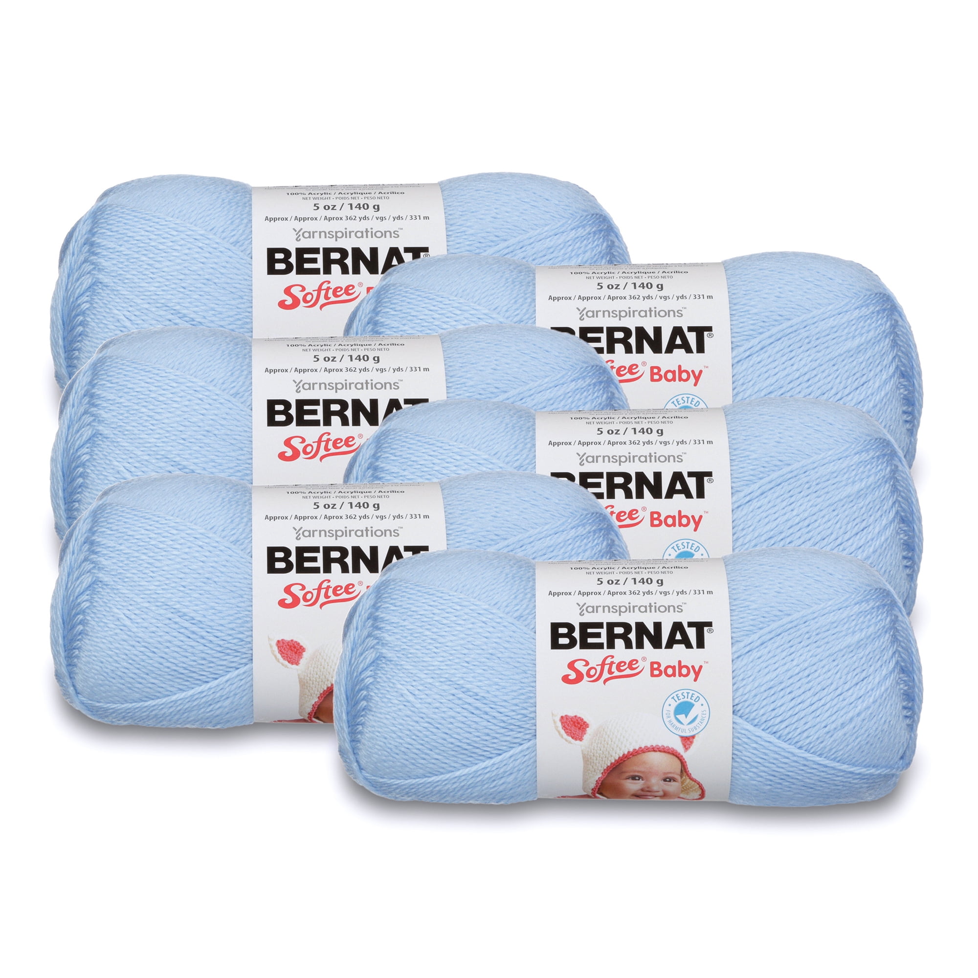 Bernat® Softee® Baby™ 3 Light Acrylic Yarn, Pale Blue 5oz/140g, 362