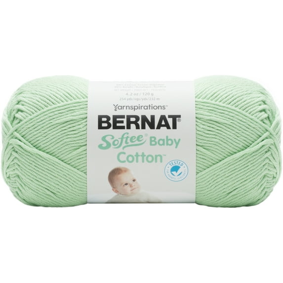 Bernat Softee Baby Cotton Jade Frost Yarn - 3 Pack of 120g/4.25oz - Blend - 3 DK (Light) - 254 Yards - Knitting/Crochet