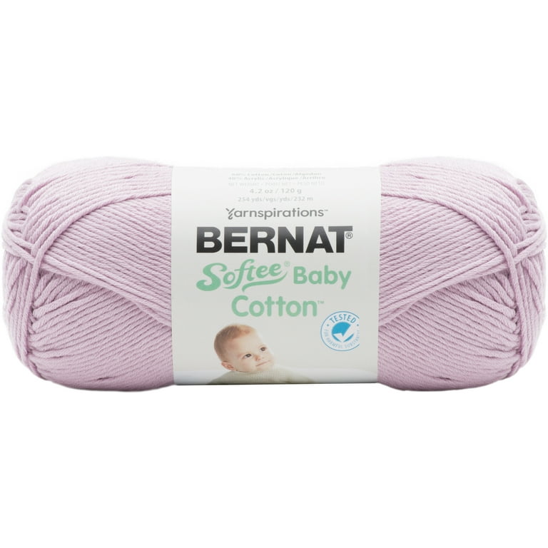 Bernat Softee Baby Cotton Yarn, Soft Plum, Pack, 120g, 254 Yards