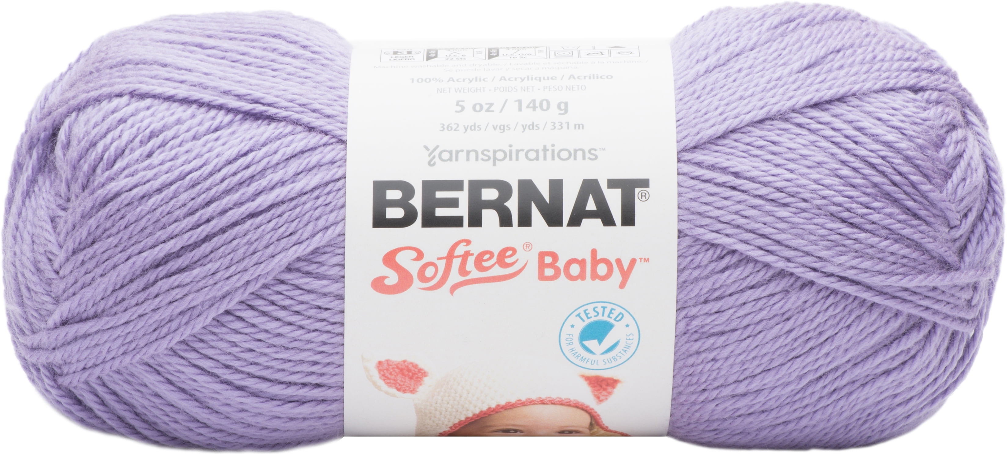 Bernat Softee Baby Lavender Yarn - 3 Pack of 141g/5oz - Acrylic - 3 DK (Light) - 362 Yards - Knitting/Crochet