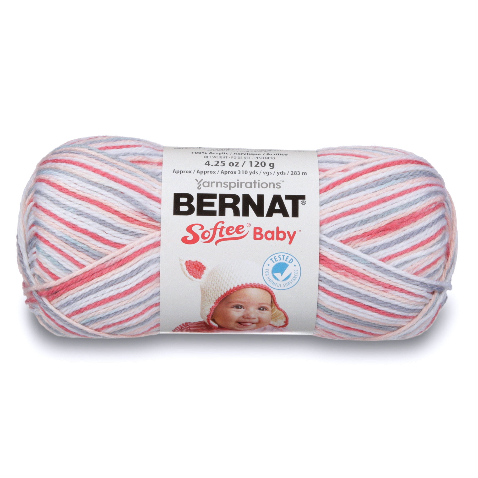 Bernat® Softee® Cotton™ #3 Light Cotton Blend Yarn, Feather Gray  4.2oz/120g, 254 Yards (3 Pack)