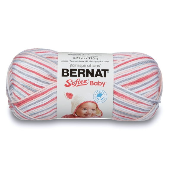 Bernat Softee Baby Variegates Yarn (120G/4.2Oz), Princess Pebbles Ombre