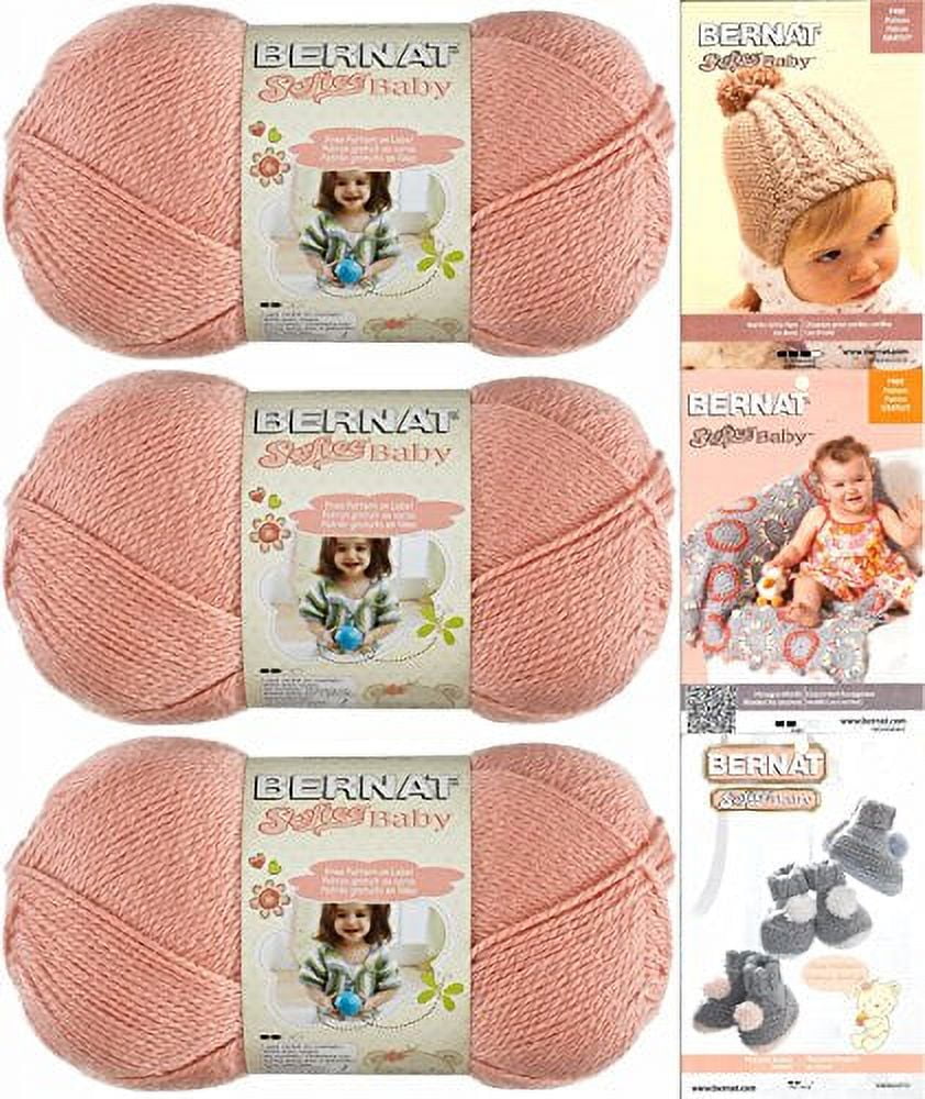 Bernat Softee Baby Yarn 3 Pack Bundle Includes 3 Patterns DK Light