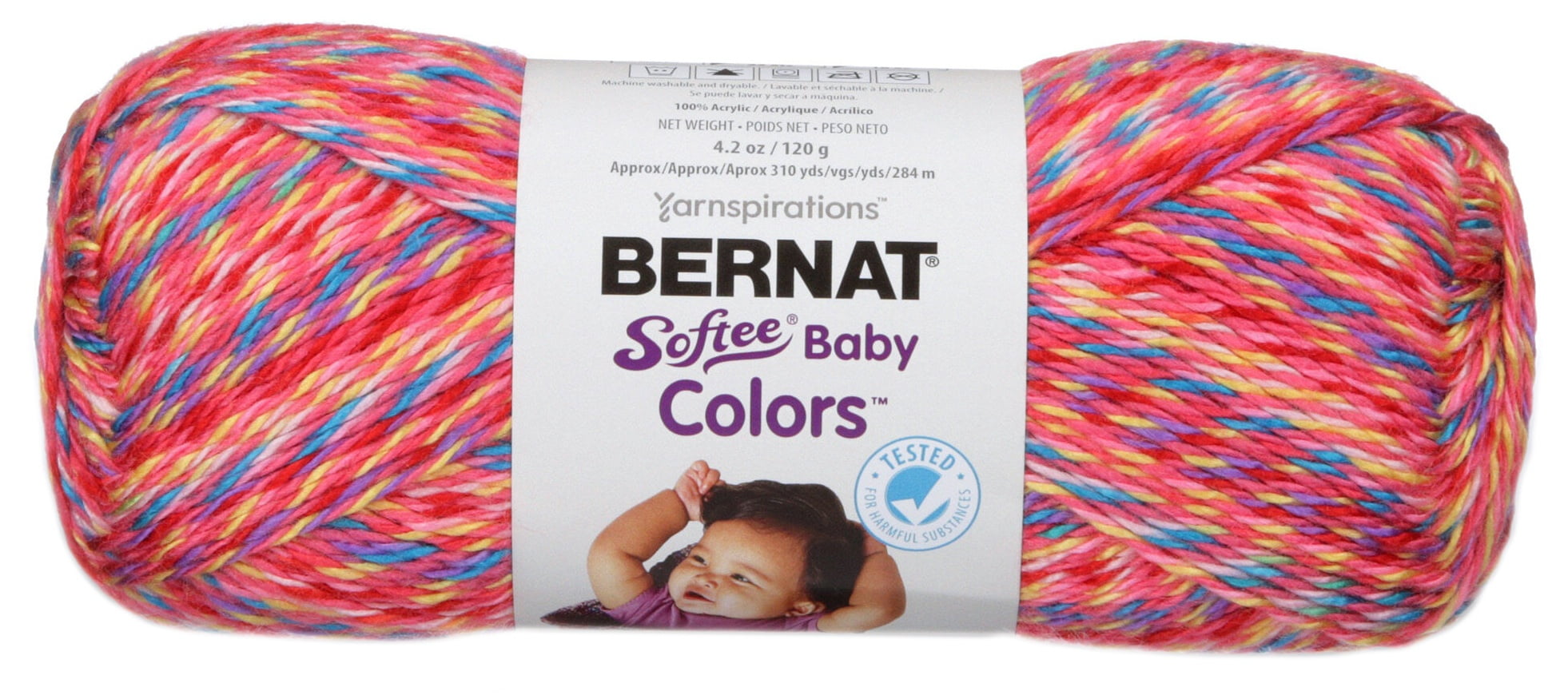 Bernat Softee Baby Yarn ColorsPink Rainbow