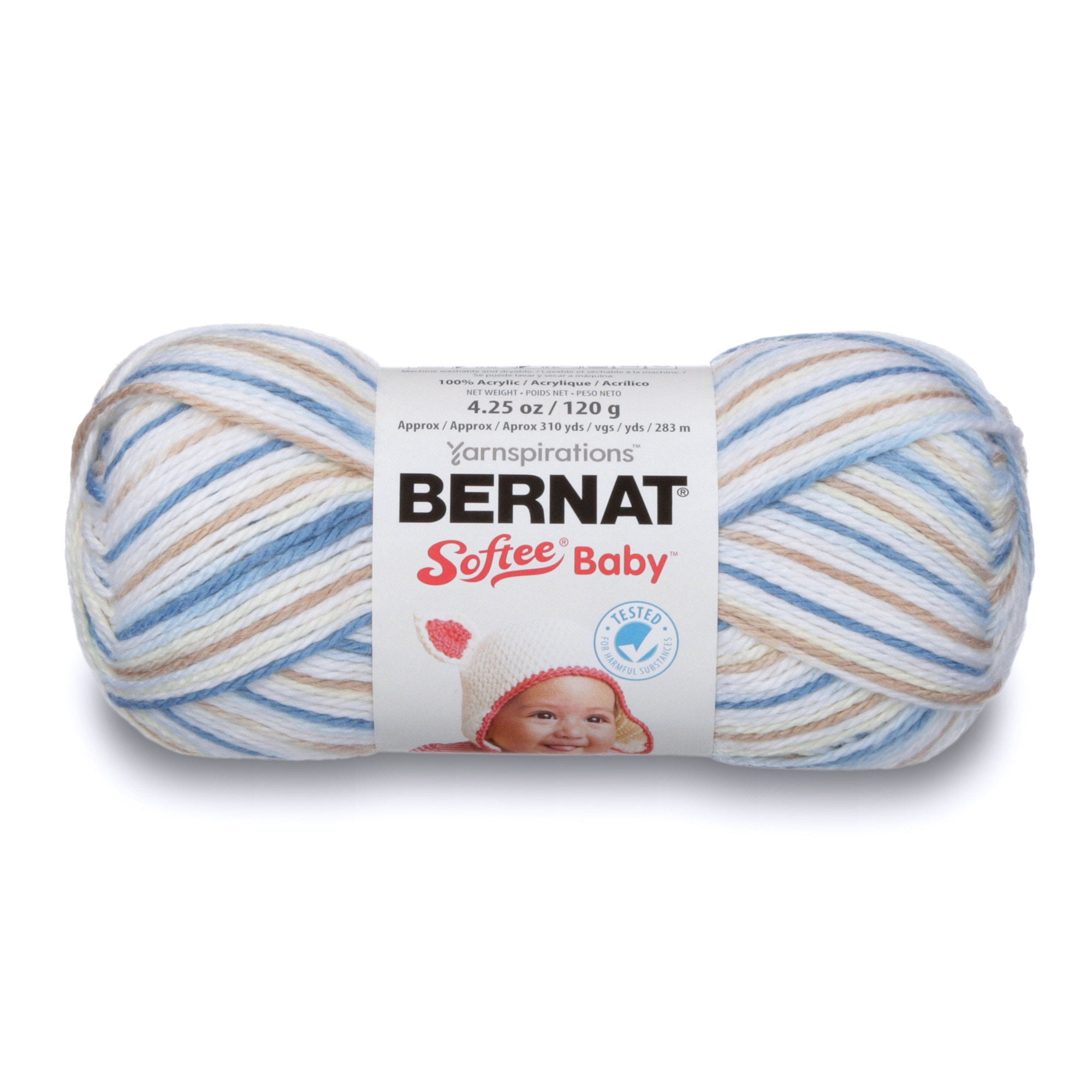  Bernat Softee Cotton Clear White Yarn - 3 Pack of 120g/4.25oz -  Nylon - 3 DK (Light) - 254 Yards - Knitting, Crocheting & Crafts