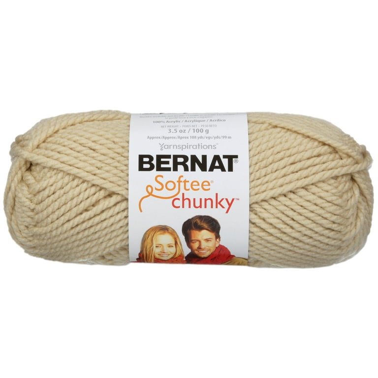 Bernat Softee Chunky 6 Super Bulky Acrylic Yarn Linen 3.5oz 100g 108 Yards