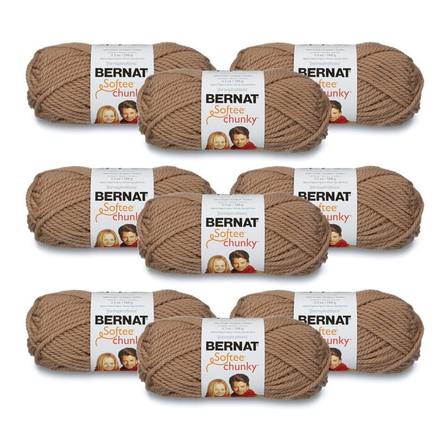 Bernat® Softee® Chunky™ 6 Super Bulky Acrylic Yarn, Soft Taupe 3.5oz