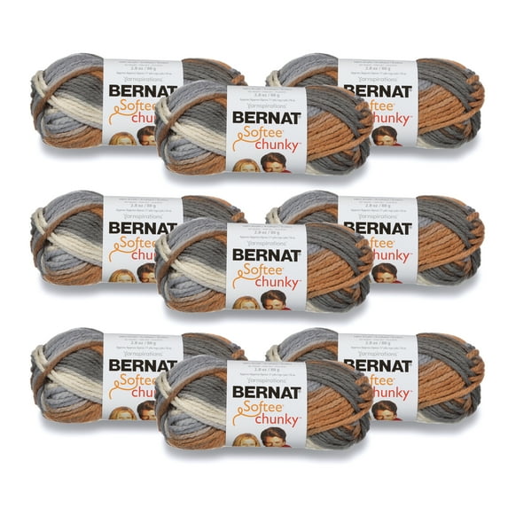 Bernat® Softee® Chunky™ Ombre #6 Super Bulky Acrylic Yarn, Stillness 2.8oz/80g, 77 Yards (9 Pack)