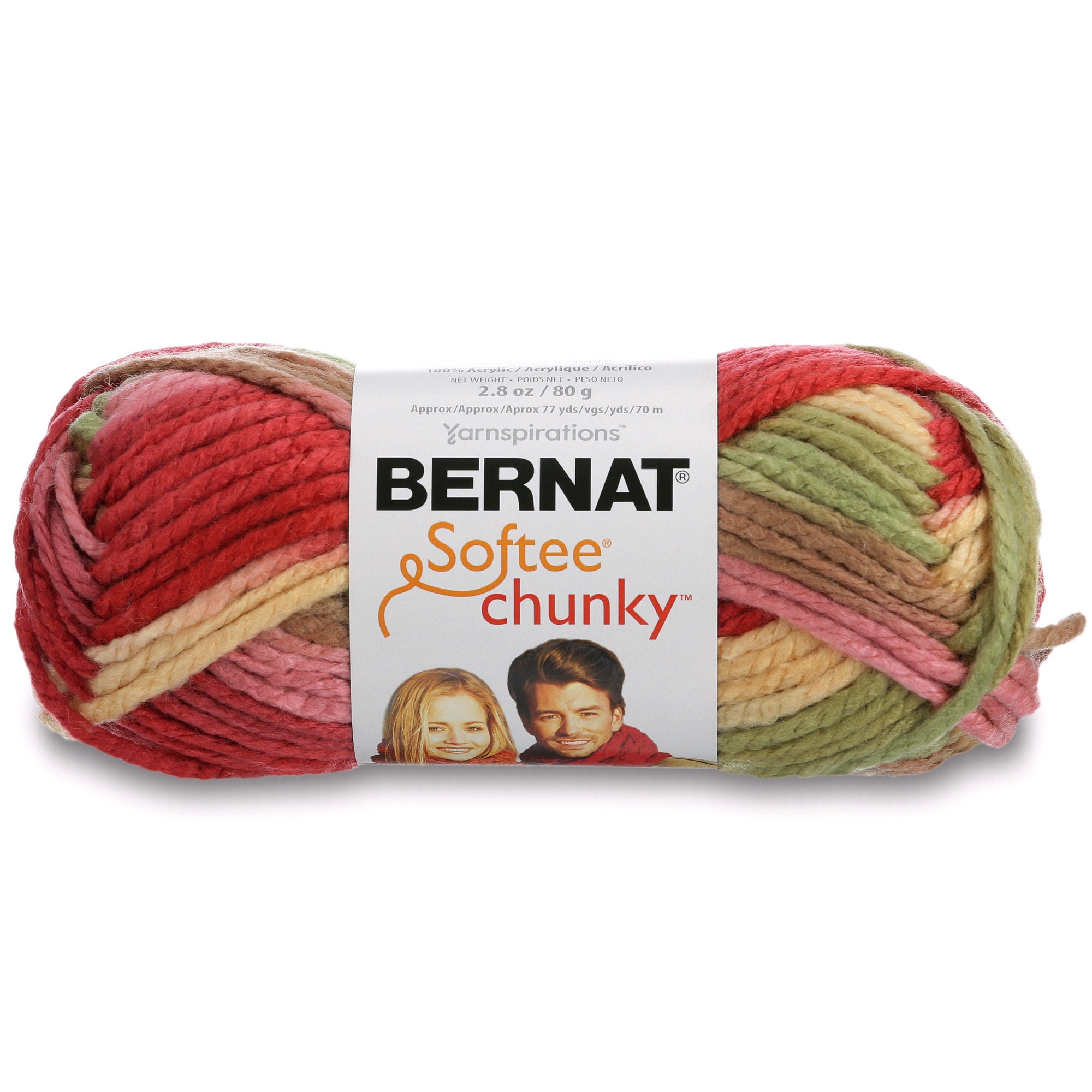 BERNAT MEGA BULKY YARN, 5 COLORS AVAILABLE, 1 Skein 64 YDS, 10.5 oz 100%  Acrylic