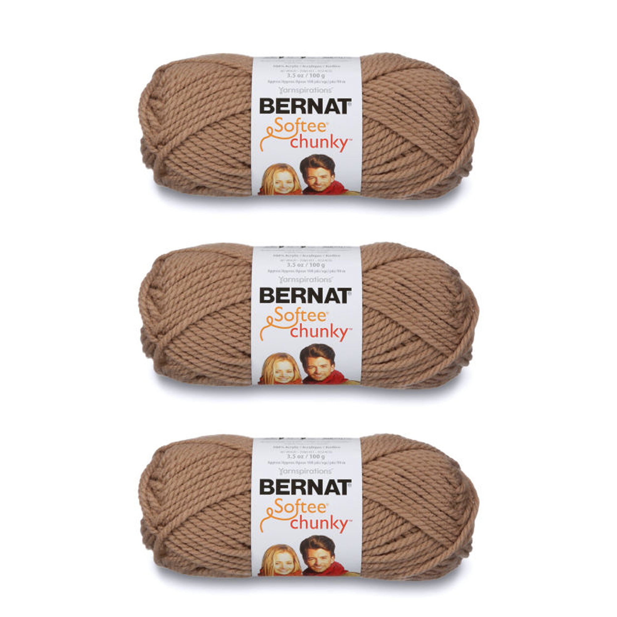 Bernat Softee Chunky Berry Red Yarn - 3 Pack of 100g/3.5oz - Acrylic - 6  Super Bulky - 108 Yards - Knitting/Crochet 