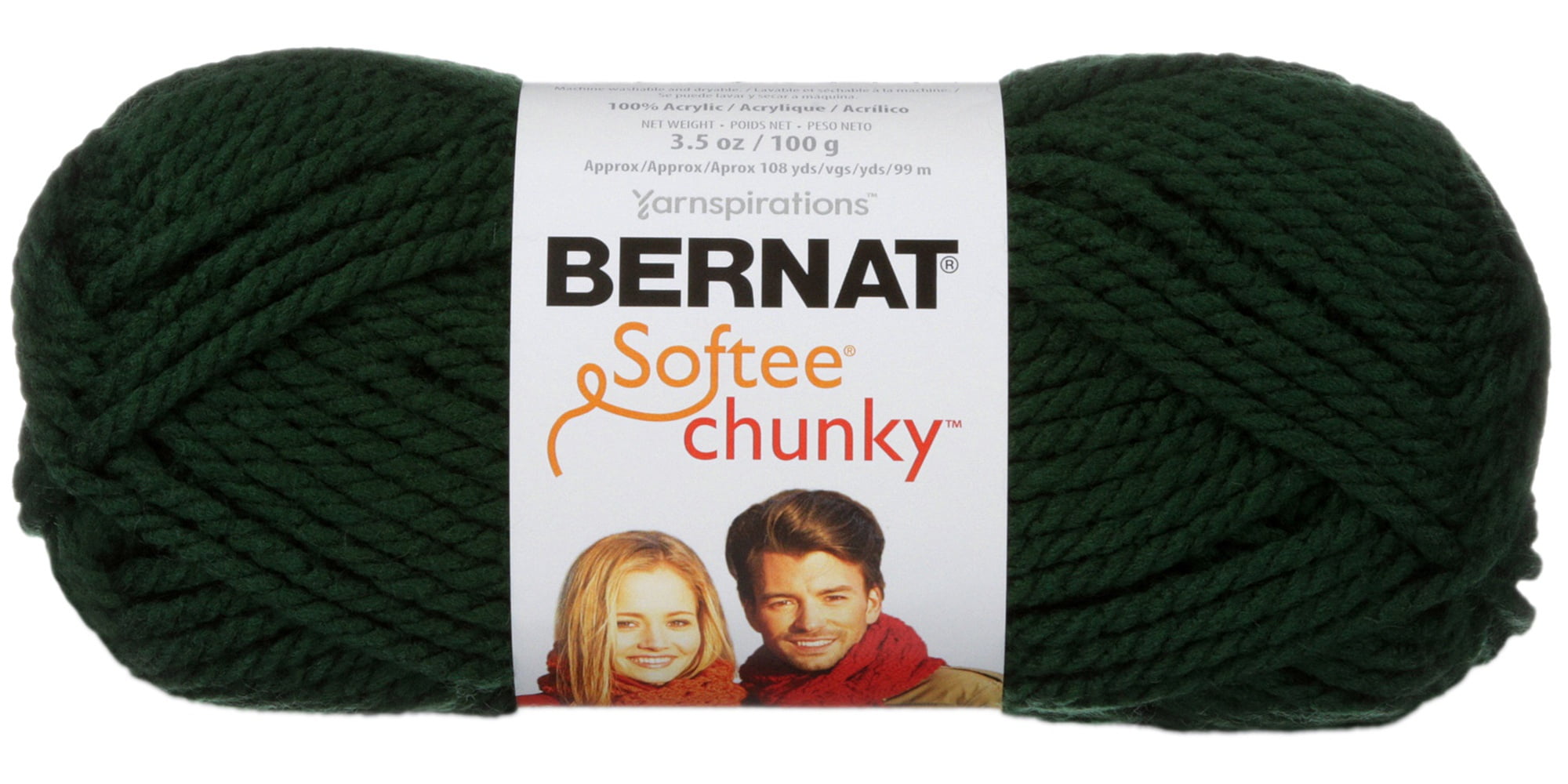 Bernat Softee Chunky Yarn (100G/3.5Oz), Dark Green
