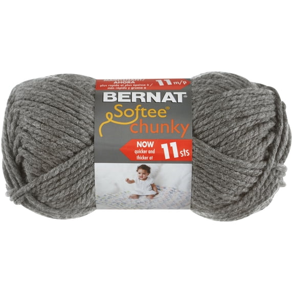 Bernat Softee Chunky Yarn 12/Pk-True Grey