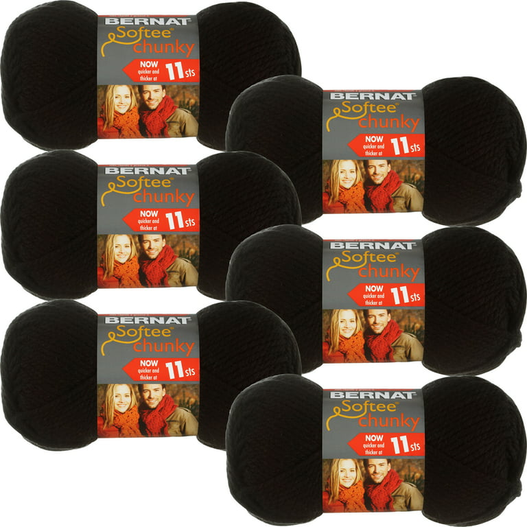 3 Pack Bernat Softee Cotton Yarn-Black 161269-69006