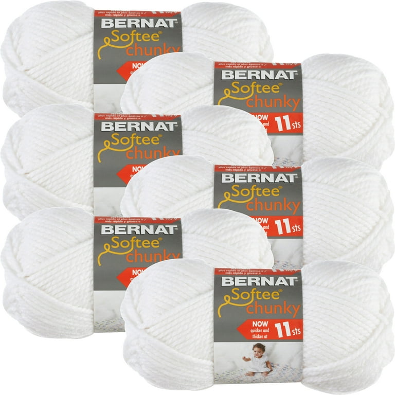 Bernat Softee Chunky Yarn, Lot of 4, Super Bulky, Color: 2 Black & 2 White