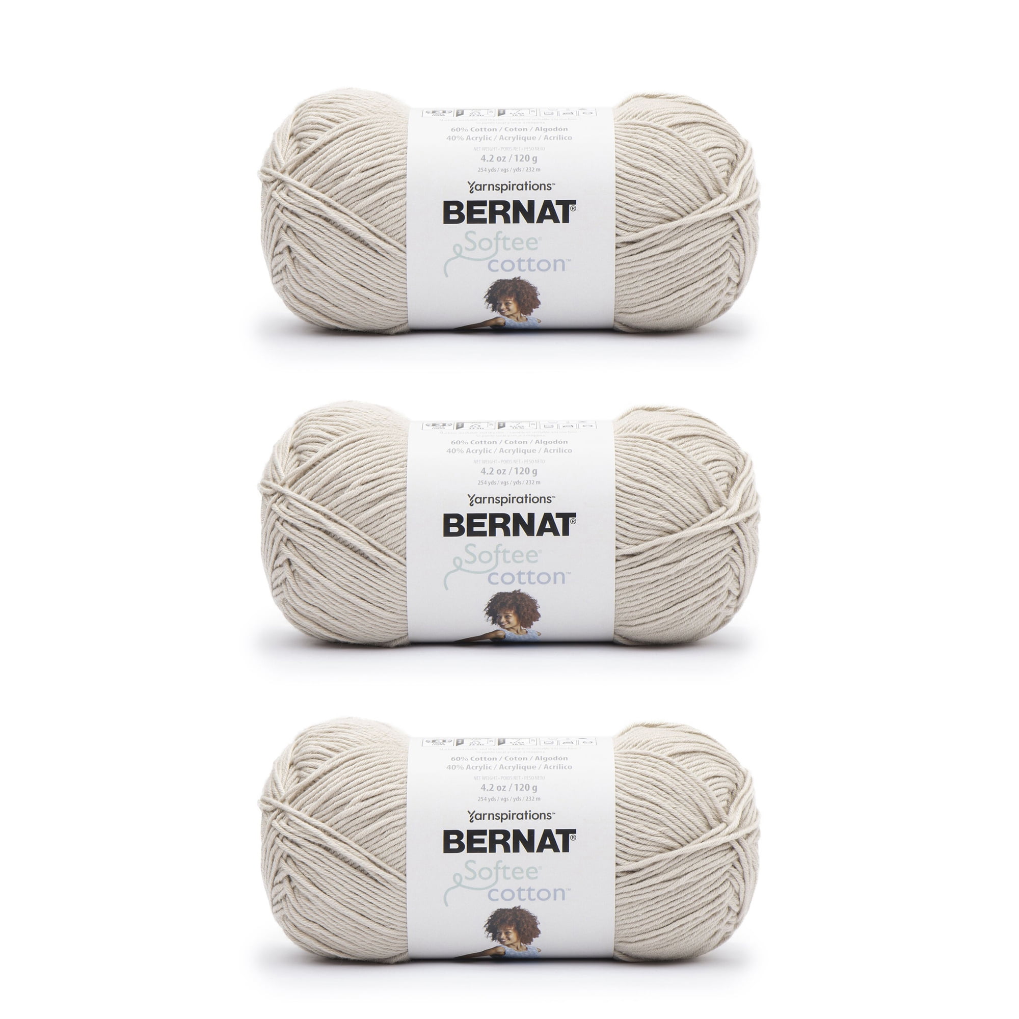 Bernat® Softee® Cotton™ #3 Light Cotton Blend Yarn, Golden Haze