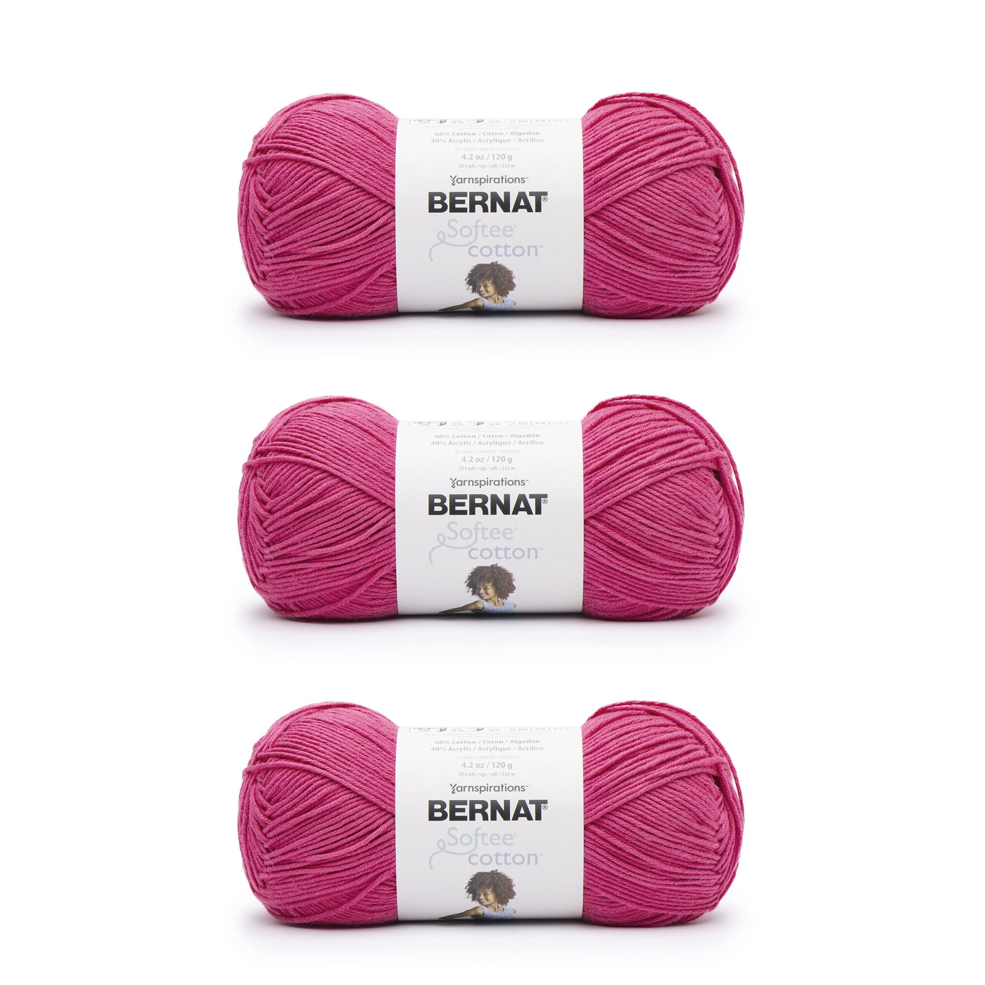 Bernat Softee Katoen Blauw Golven Garen - 3 Pack van 120g/4.25oz - Nylon - 3 DK (Licht) - 254 Yards - Breien, Haken & Ambachten