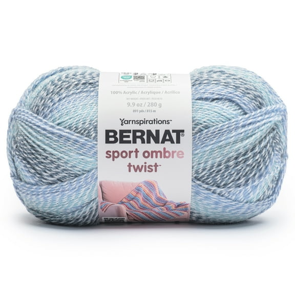 Bernat Sport Ombre Twist Yarn-Periwinkle Blue