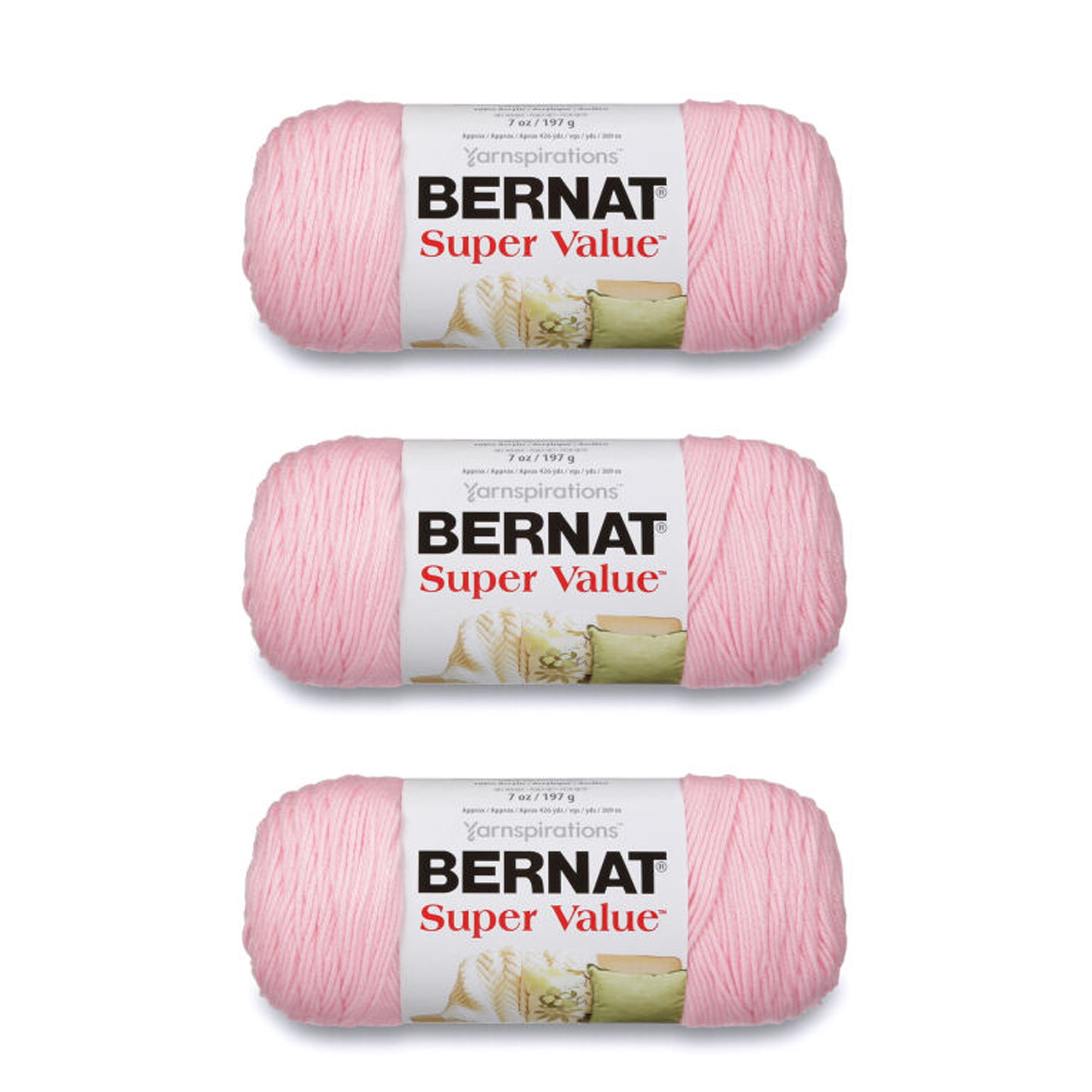Bernat® Super Value™ #4 Medium Acrylic Yarn, Baby Pink 7oz/197g