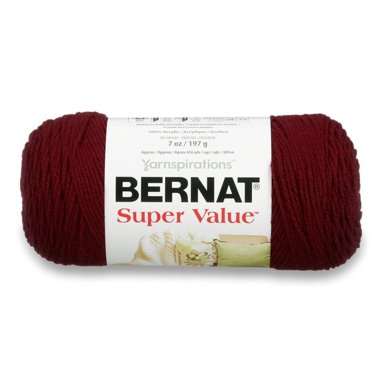  Bernat Super Value Yarn, 7 oz, Gauge 4 Medium Worsted, Natural