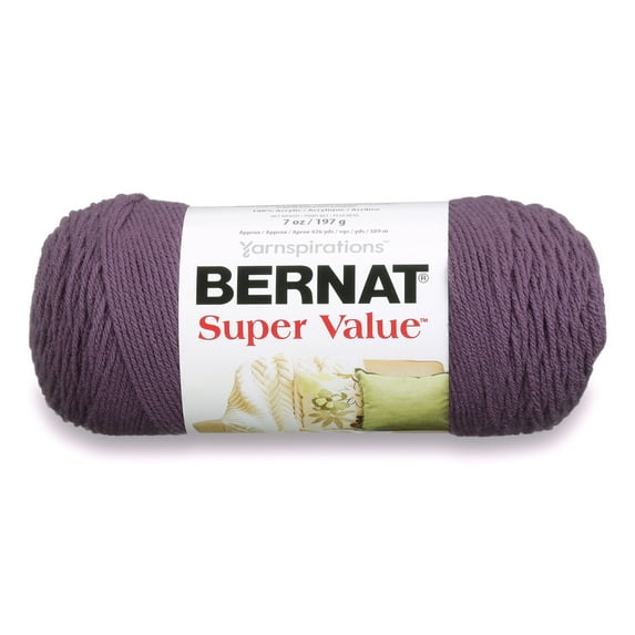Bernat Super Value Yarn, Dark Mauve, 7oz(197g), Medium, Acrylic