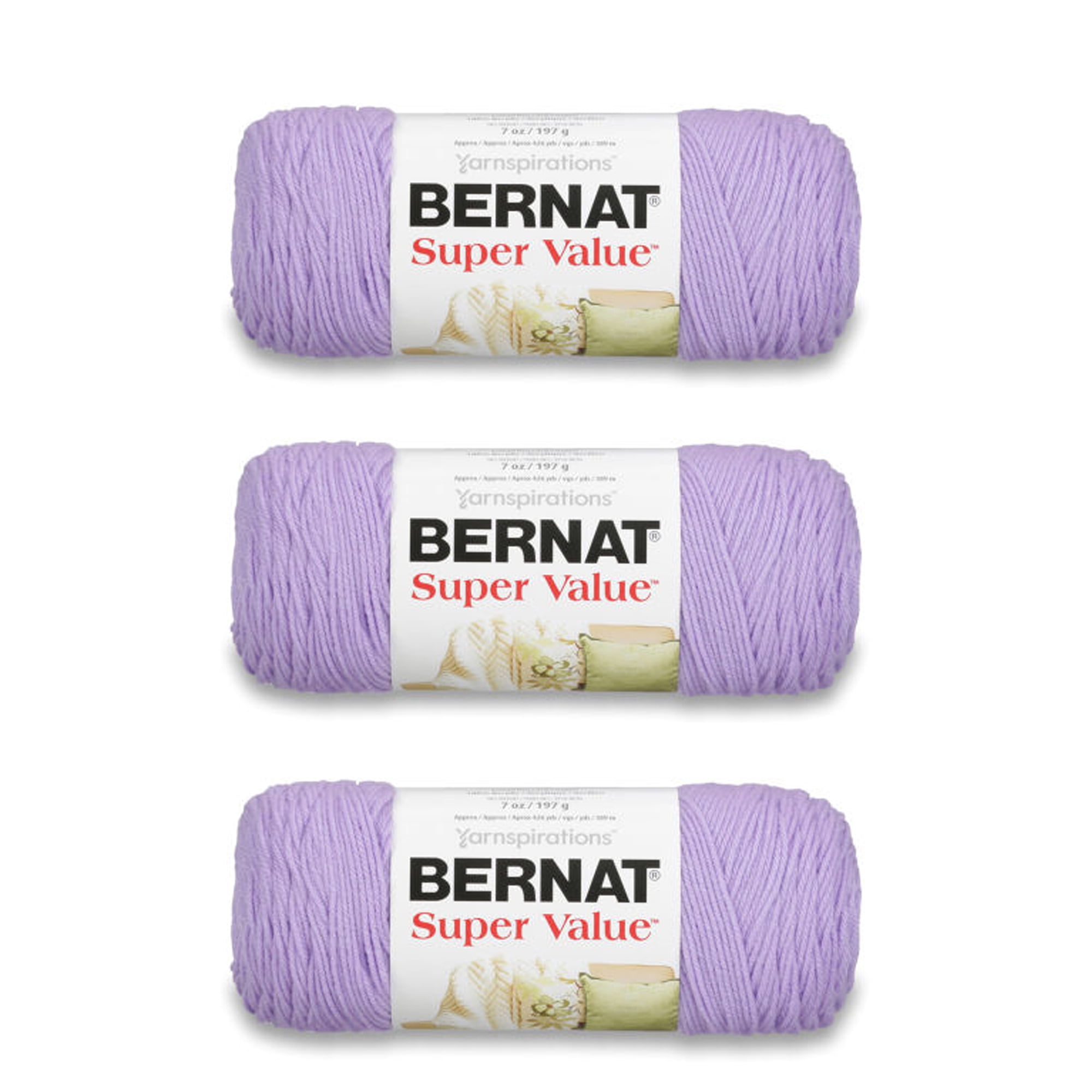 Bernat Super Value Stripes 4 Medium Acrylic Yarn, Wild Berry Stripes  5oz/142g, 264 Yards 