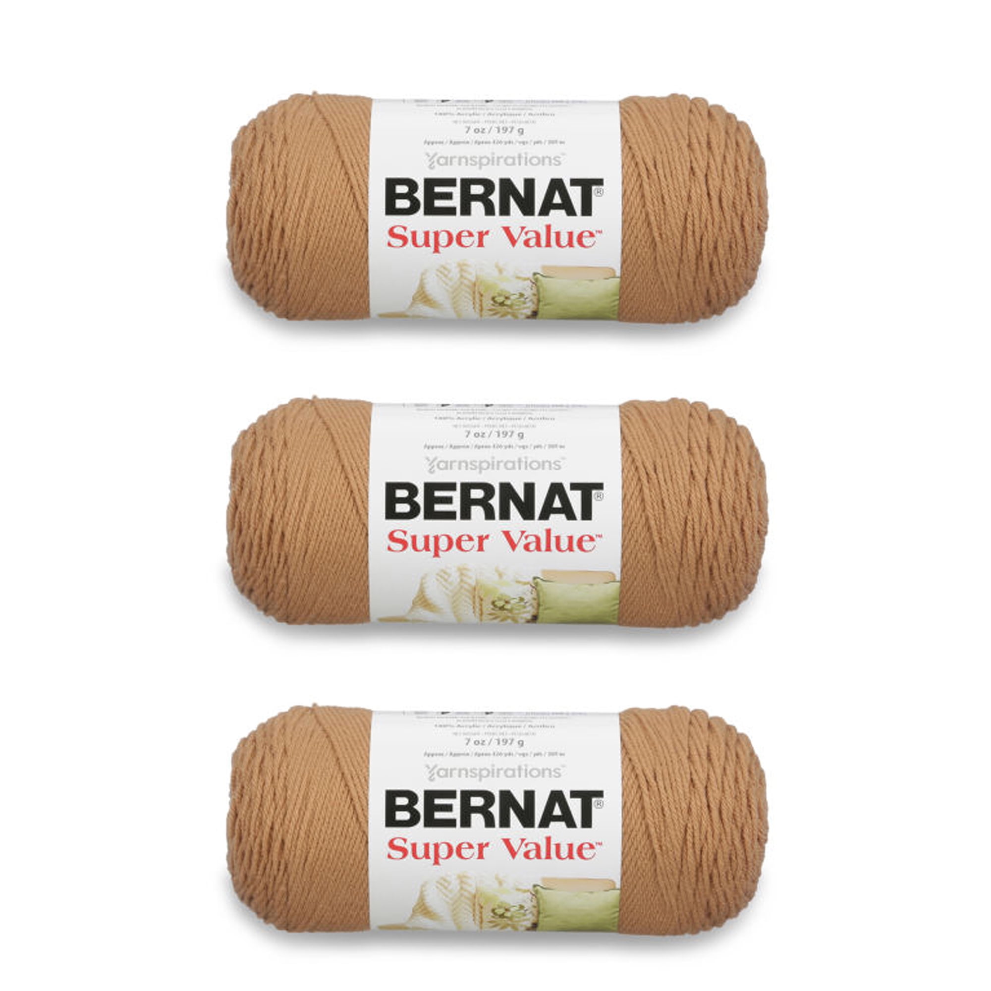 Bernat® Super Value™ #4 Medium Acrylic Yarn, Baby Pink 7oz/197g, 426 Yards  (3 Pack) 